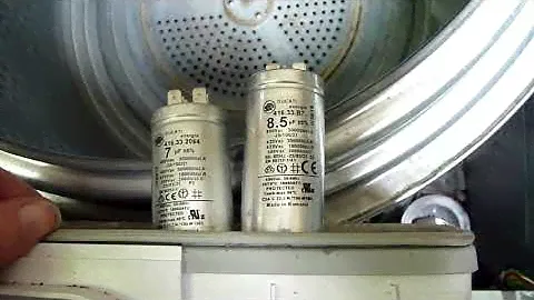 old and replacement capacitors for Hoover tumble dryer